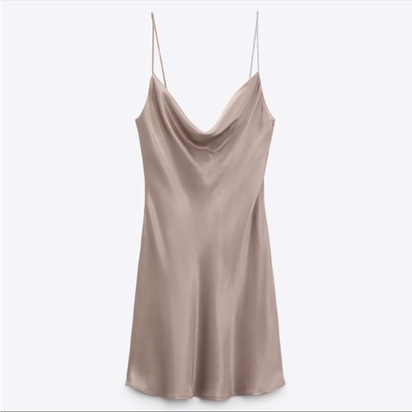 RHINESTONE STRAP SLIP DRESS - Picture 1 of 5